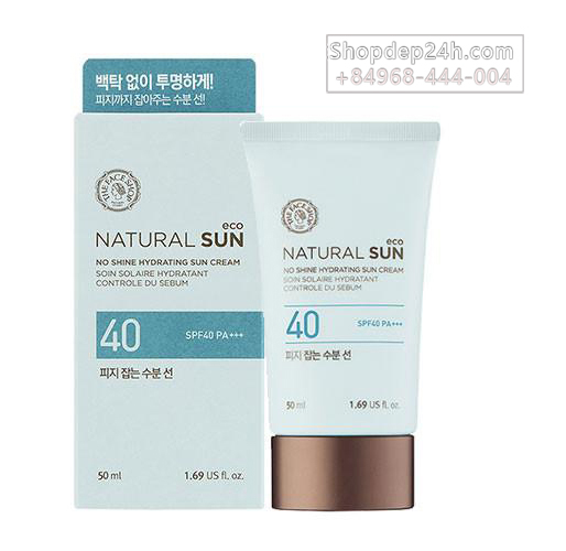 [The Face Shop]  Kem chống nắng The Face Shop  Natural Sun Eco No Shine Hydrating Sun Cream SPF40 PA+++